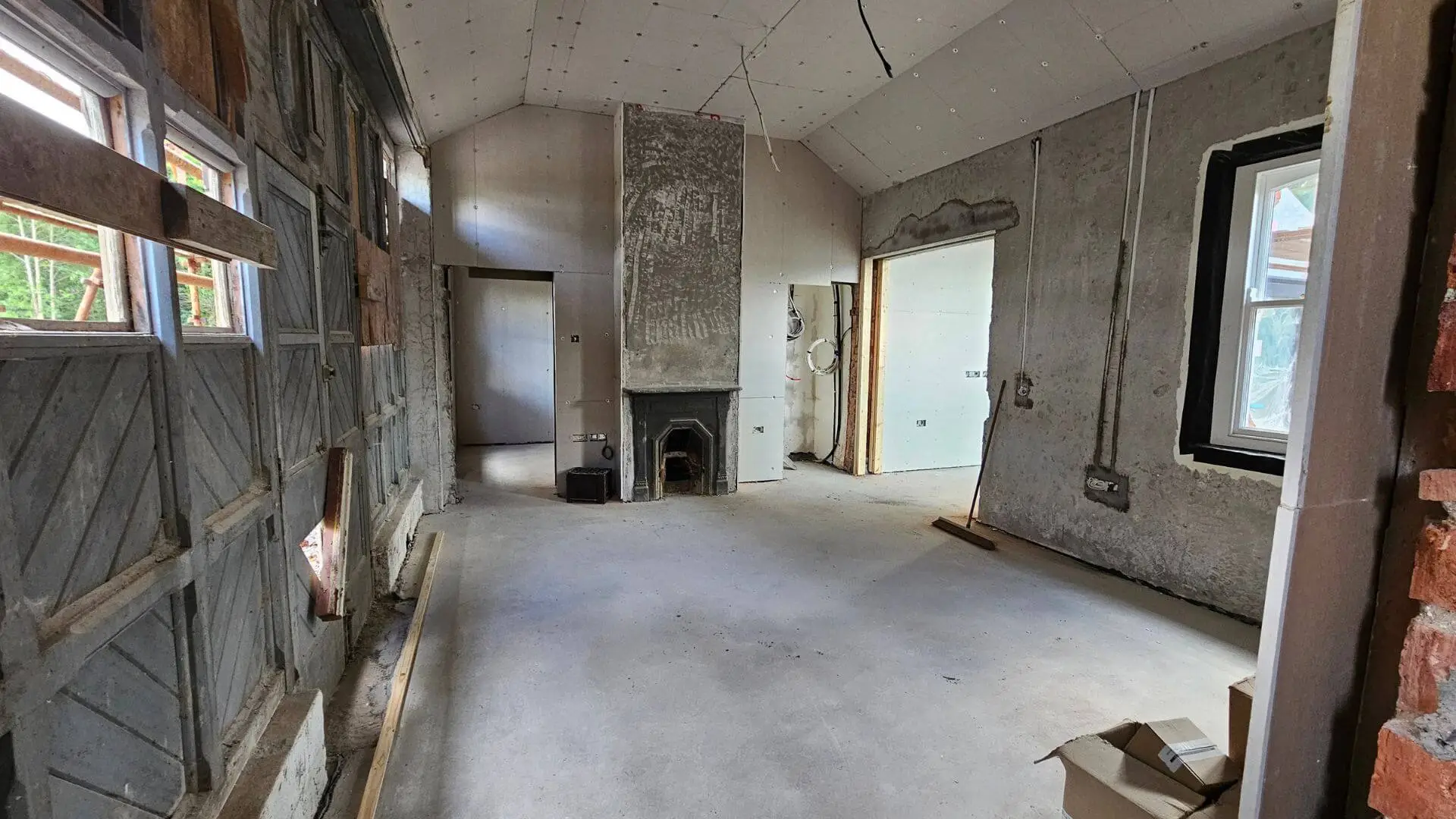mohill station house interior during restoration project